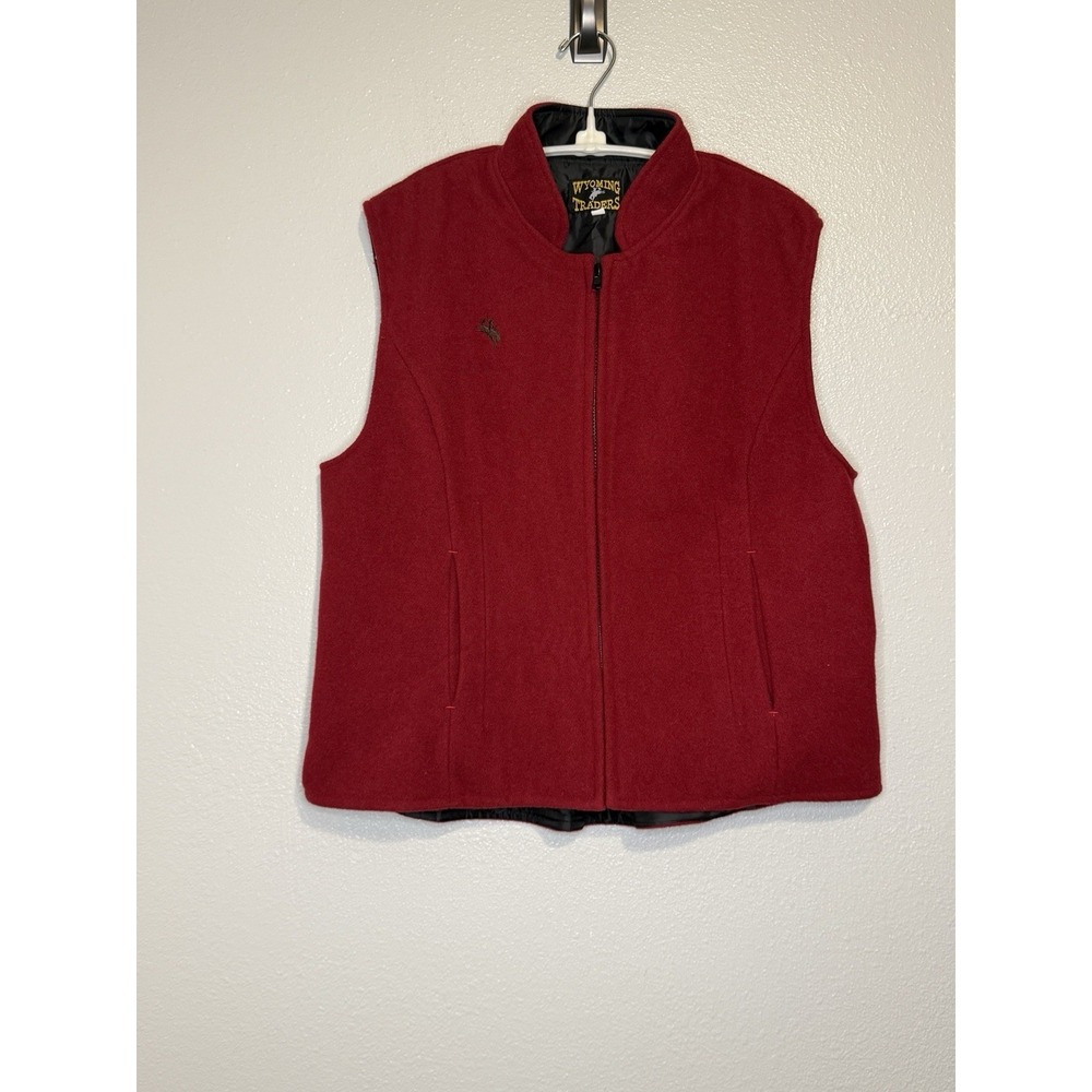 Wyoming Traders Western Women's Wool Vest Large Red
